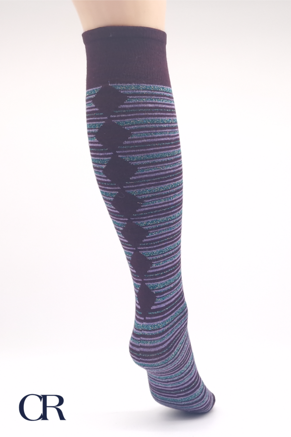 LUNGO DONNA COTONE CALDO RIGATO LUREX - immagine 2
